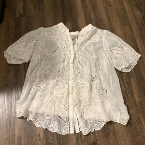 Johnny Was CHRYSSIE BUTTON UP BLOUSE Medium